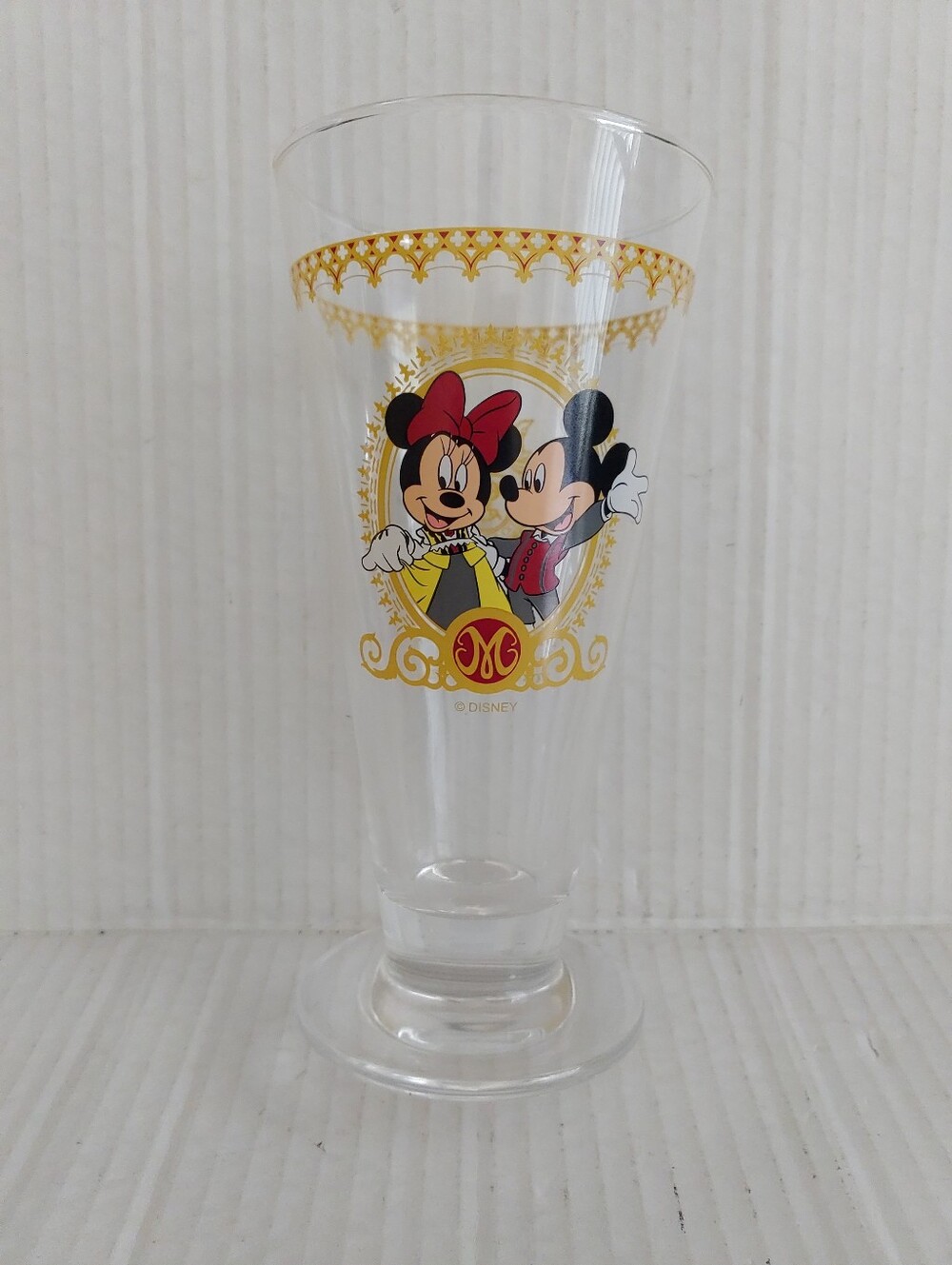 Tokyo DisneySea Magellan's souvenir pilsner glass cup featuring Mickey & Minnie